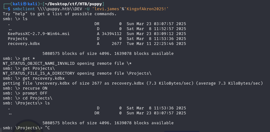 kdbx file in DEV share