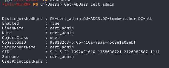 cert_admin restored