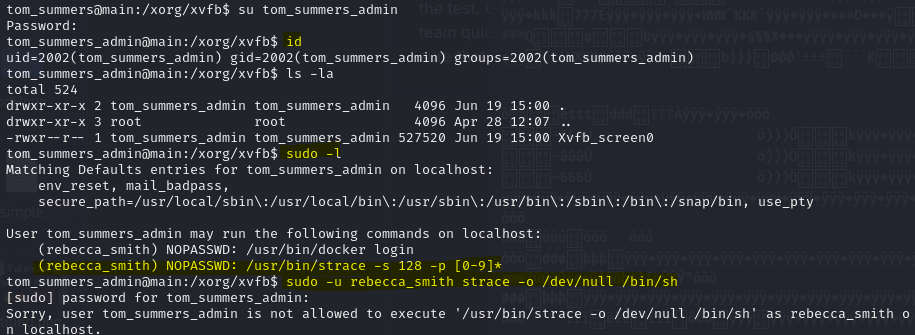 sudo -l strace